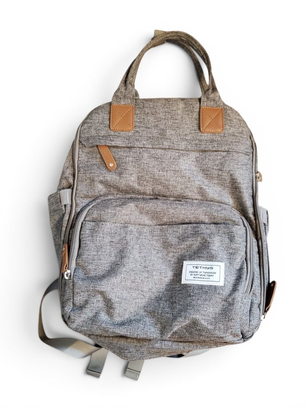 Tethys Gray Diaper Bag Backpack Multifunction Waterproof Travel Back Pack NWOT